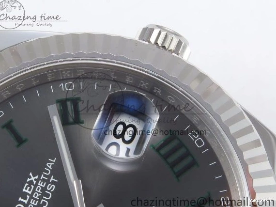 Best Edition Steel Dial Oyster Green Gray VR3235 on 126334 DateJust Roman C+F 41 Bracelet 904L SS 1:1 0223